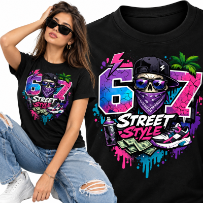 KOSZULKA DAMSKA ŚMIESZNA  67 STREET STYLE
